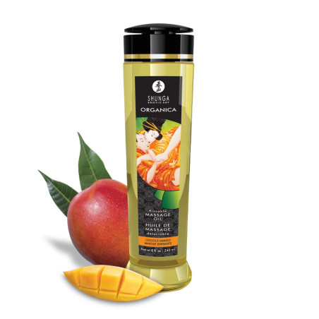 Huile de massage Organique à la mangue (240 ml) - Massage érotique pour travestis