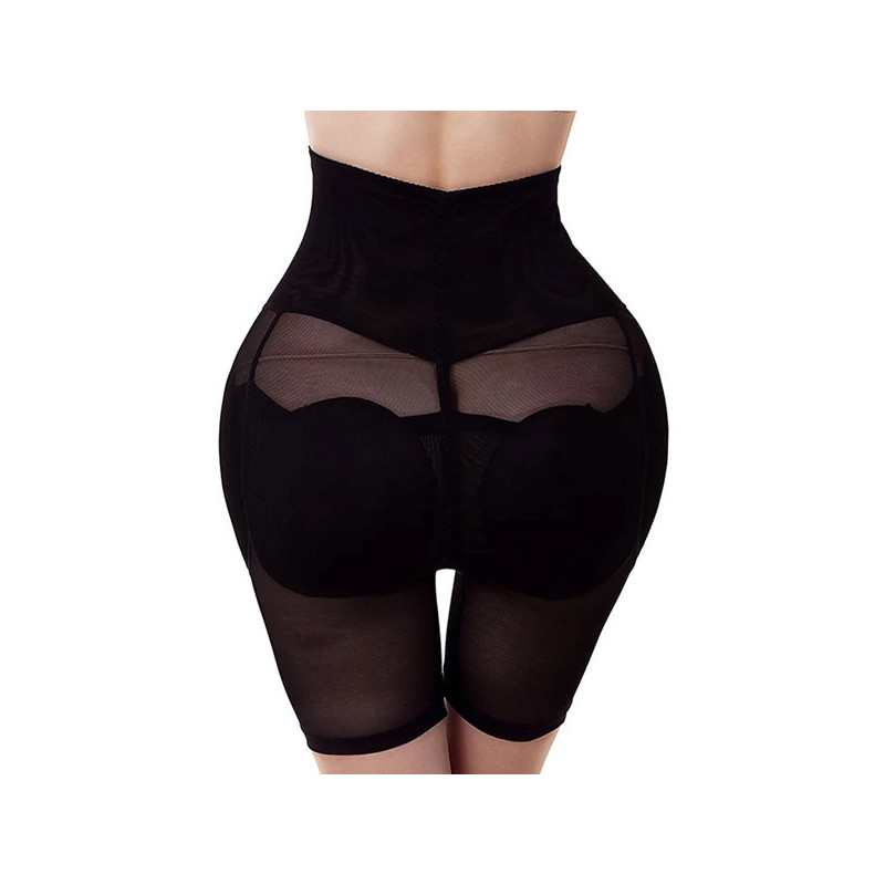 Corset noir gainant fausses hanches et fesses - Silhouette travesti
