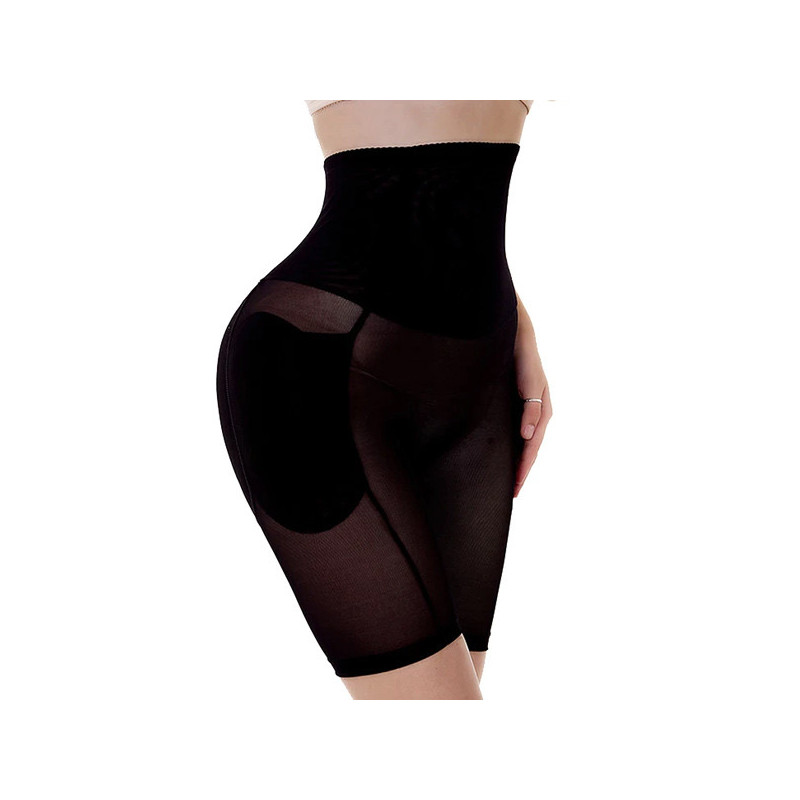 Corset noir gainant fausses hanches et fesses - Silhouette travesti