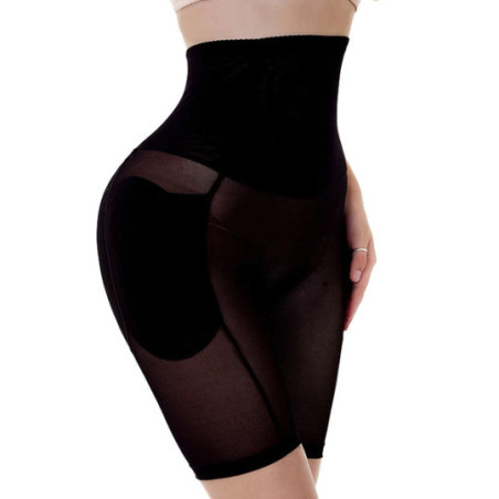 Corset noir gainant fausses hanches et fesses - Silhouette travesti